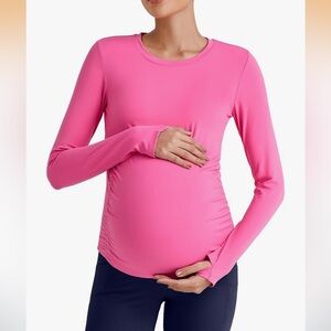 Women's Pink Maternity Long Sleeve Top